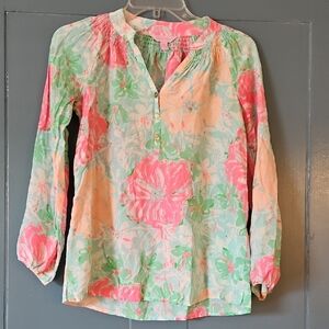Lilly Pulitzer Poolside Blue Beach Walk Elsa Top Size XXS
